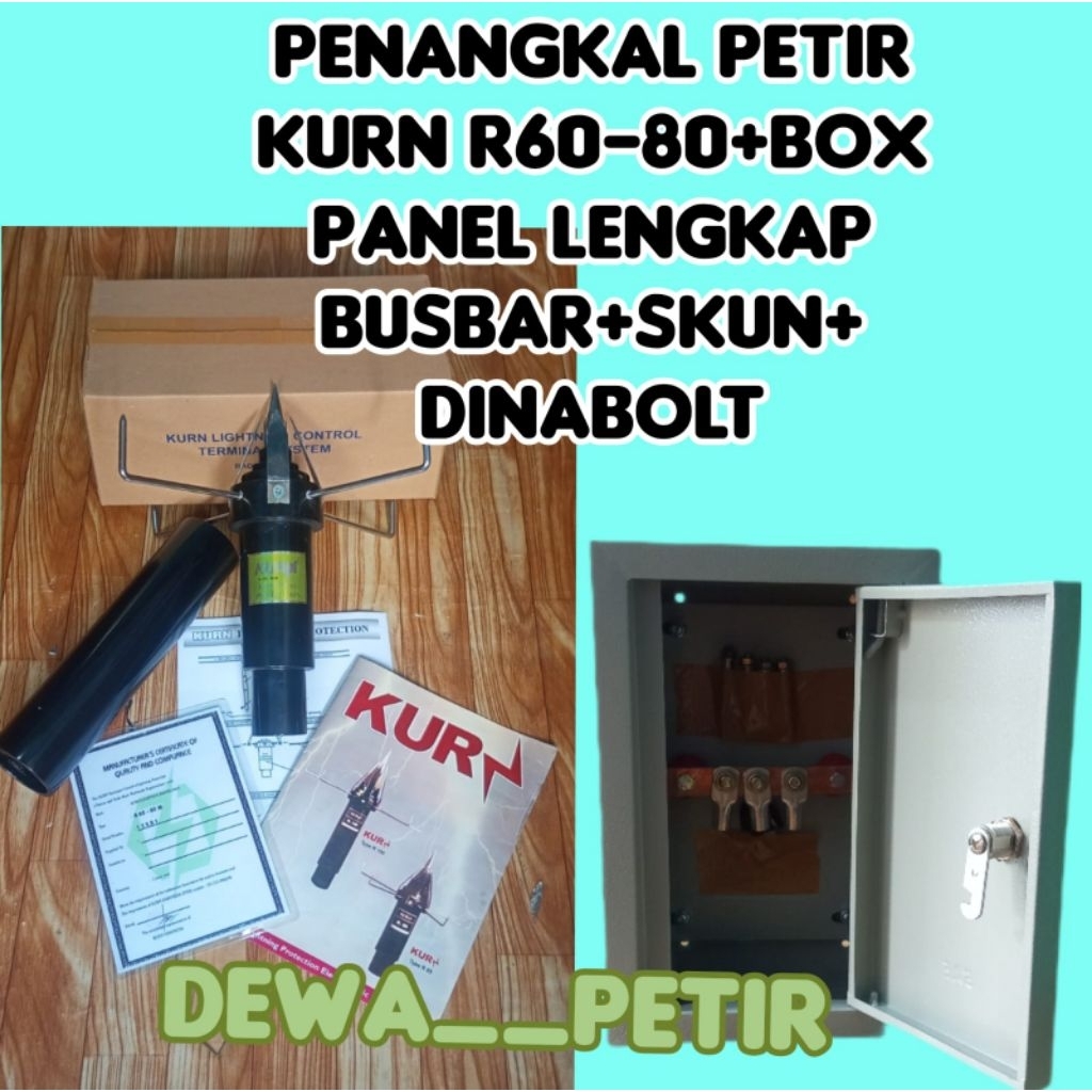 Jual penangkal petir/Anti petir kurn r60-80+box panel lengkap | Shopee ...