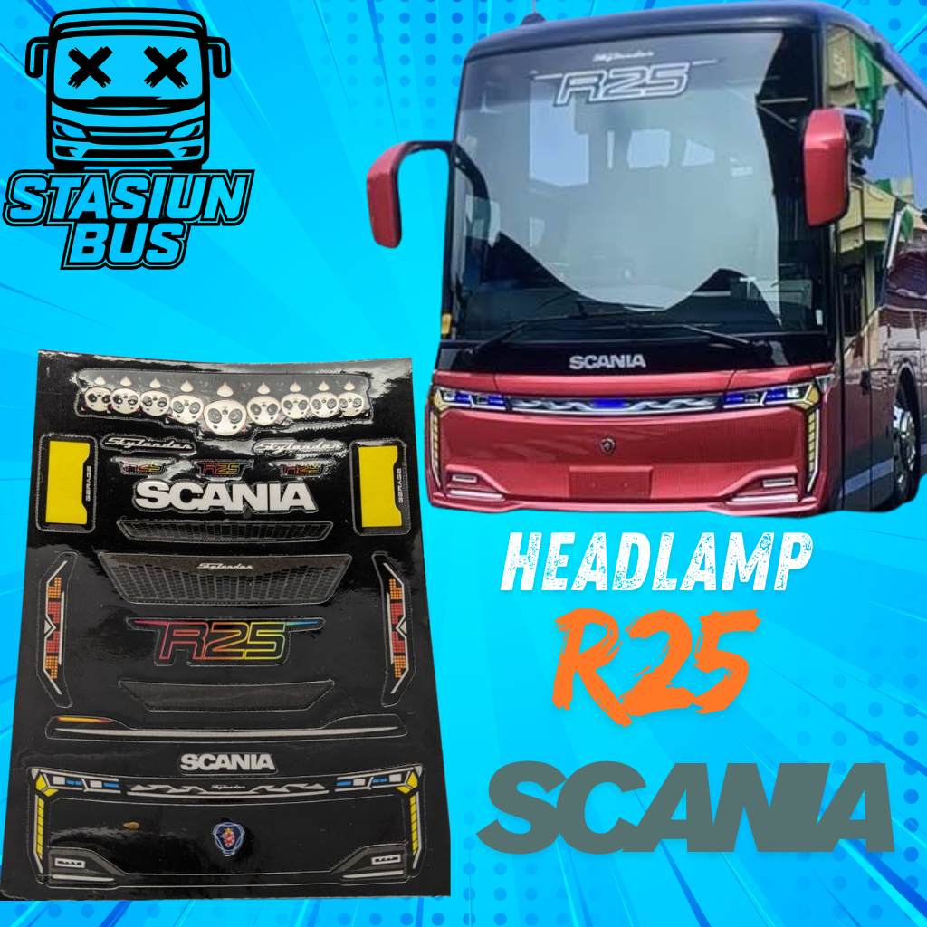 Jual STIKER HEADLAMP R25 SCANIA UNTUK MAINAN MINIATUR BUS RKC STIKER ...