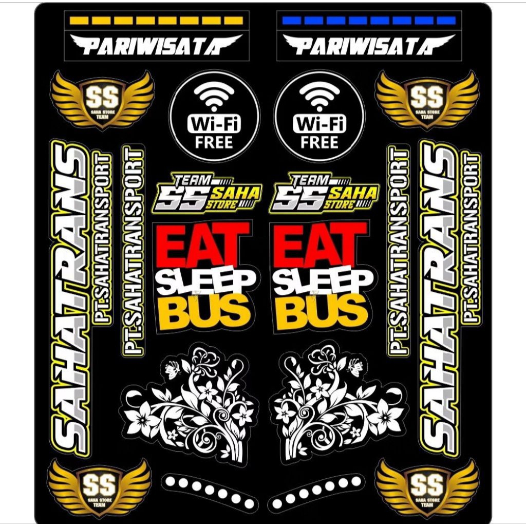 Jual stiker po miniatur bus dan acc batik miniatur bus plastik | Shopee ...