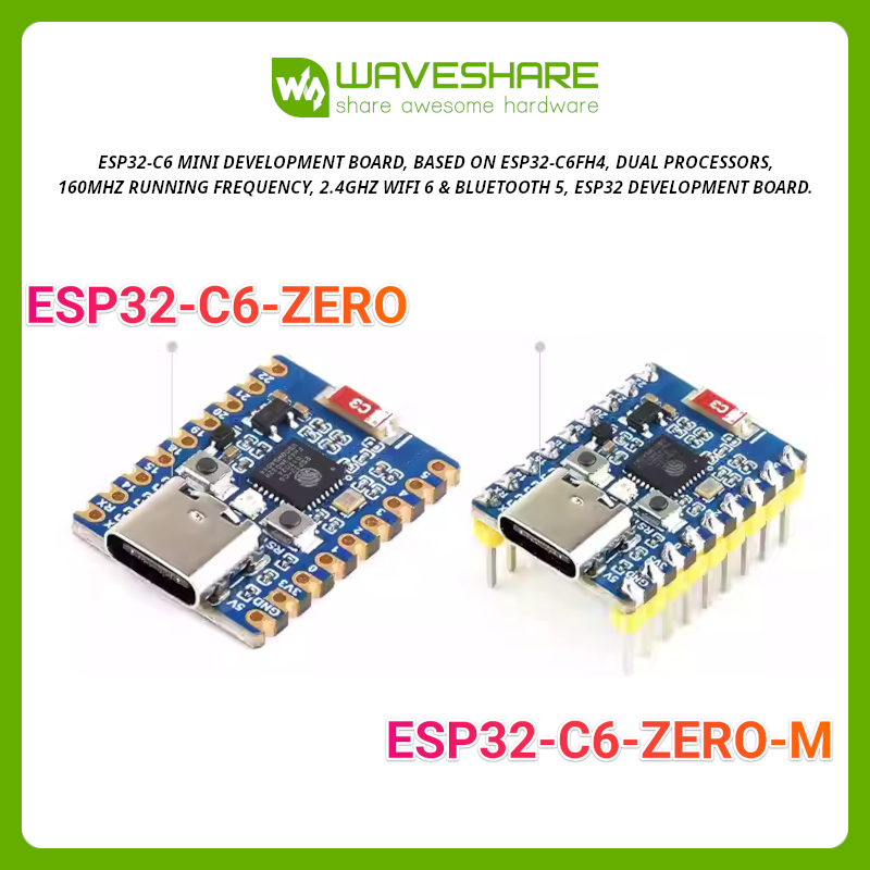 Jual WAVESHARE ESP32-C6 MINI DEVELOPMENT BOARD BASED ON ESP32-C6FH4 ...