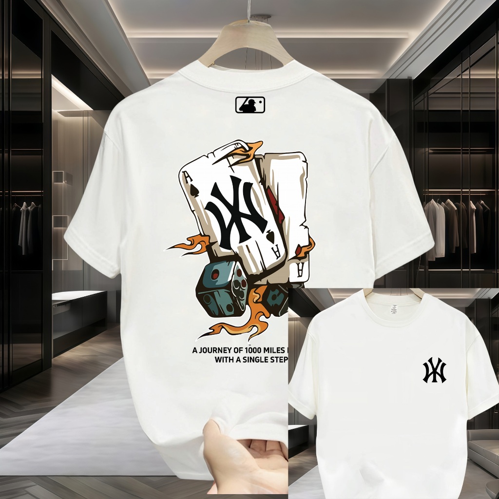 Jual （COD）Kaos T Kartu Remi Kerah Bundar 100% Katun | Trendy & Modis ...