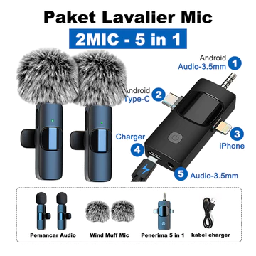 MAIKET Mic Wireless Clip On Microphone Wireless Mic Portabel Mic Content Creator Audio Video