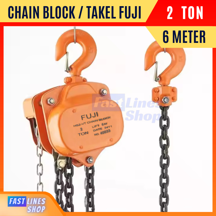 Jual Fuji Katrol Rantai Kerek Manual 2 Ton 6 Meter Chain Block Takel ...