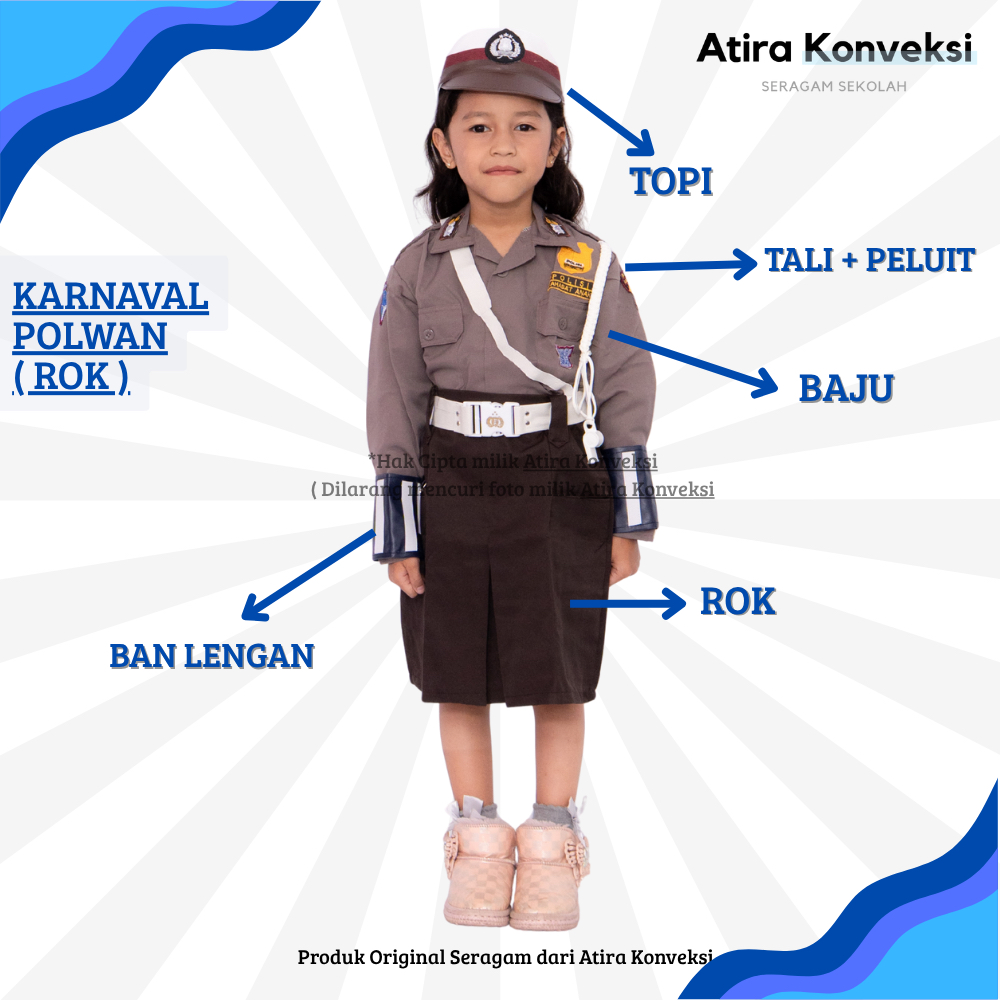 Jual BAJU PROFESI POLWAN / POLISI WANITA ( ROK ) - BAJU KARNAVAL ANAK ...