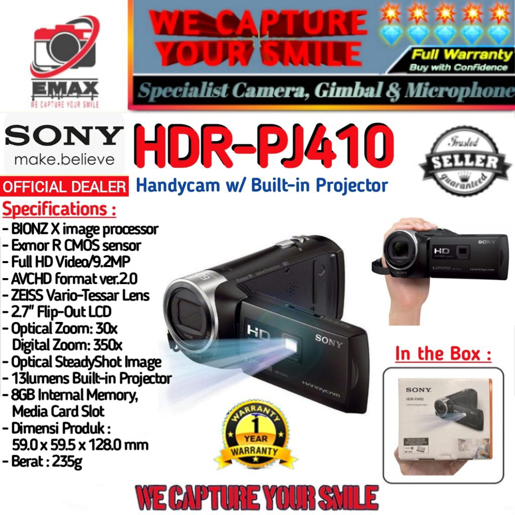 Caméscope Sony HDR-PJ410: avis et test
