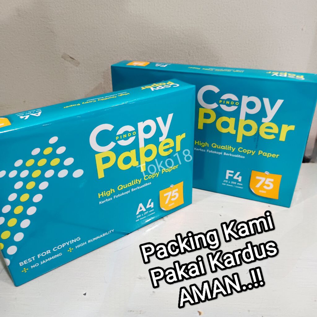Jual 1 Rim Kertas Hvs A4 & F4 75 Gsm Copy Paper (Packing Pakai Kardus ...