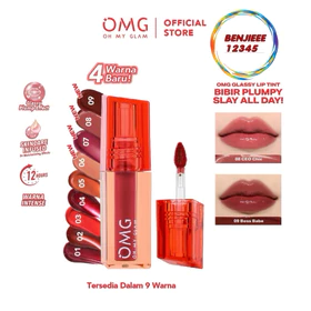 OMG OH MY GLAM Glassy Lip Tint 2g Lip Tint Warna Intense Tahan 12 Jam Skincare Infused Omg Oh