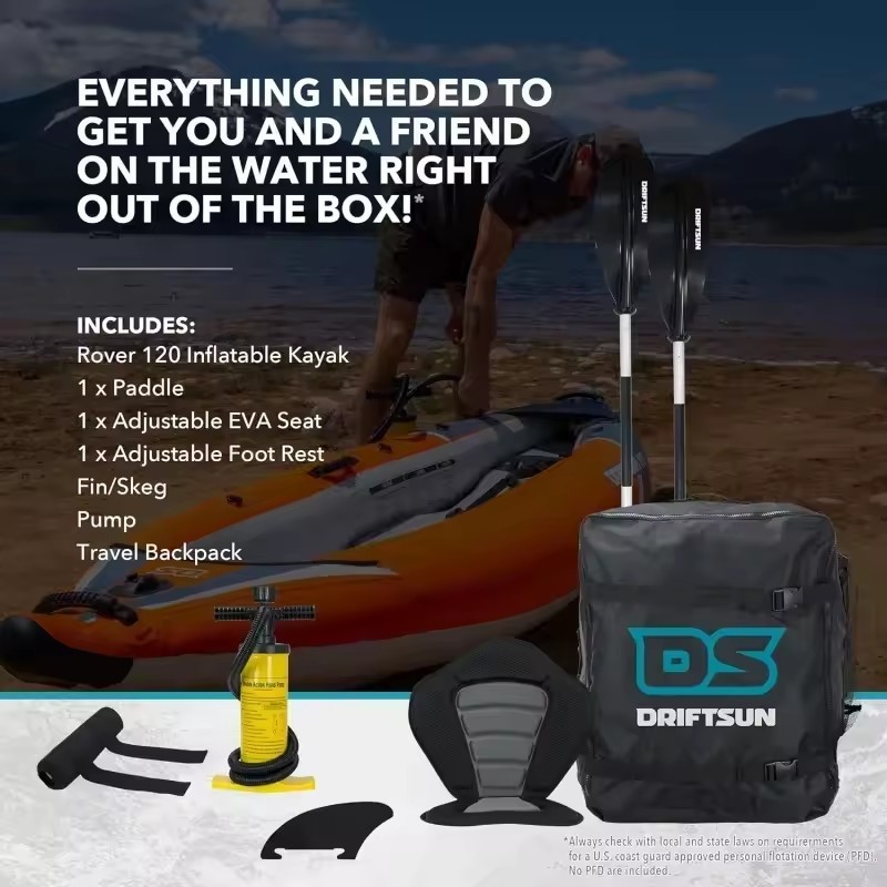 Jual Kayak tiup 840D bahan PVC diperkuat dilengkapi dengan pompa udara ...