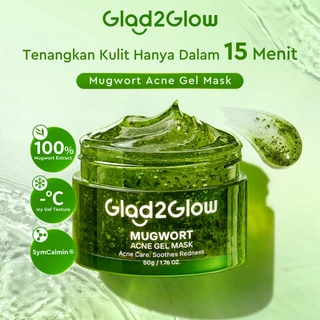 [New Launch]Glad2Glow Mugwort Acne Gel Mask 50g Masker Wajah Masker Komedo dan Pori Pori Wajah Masker Mask Sleeping Mask Sheetmask Clay Masker Jerawat Masker Clay Mask Mugwort Masker Hijau Masker Organik Gel Masker G2G Sheet Mask G2glow Official Store