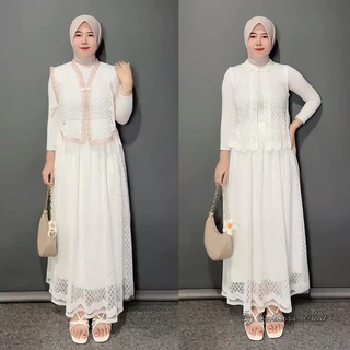 Naomi Vest Set Brokat Diskon 50% Kondangan Wisuda