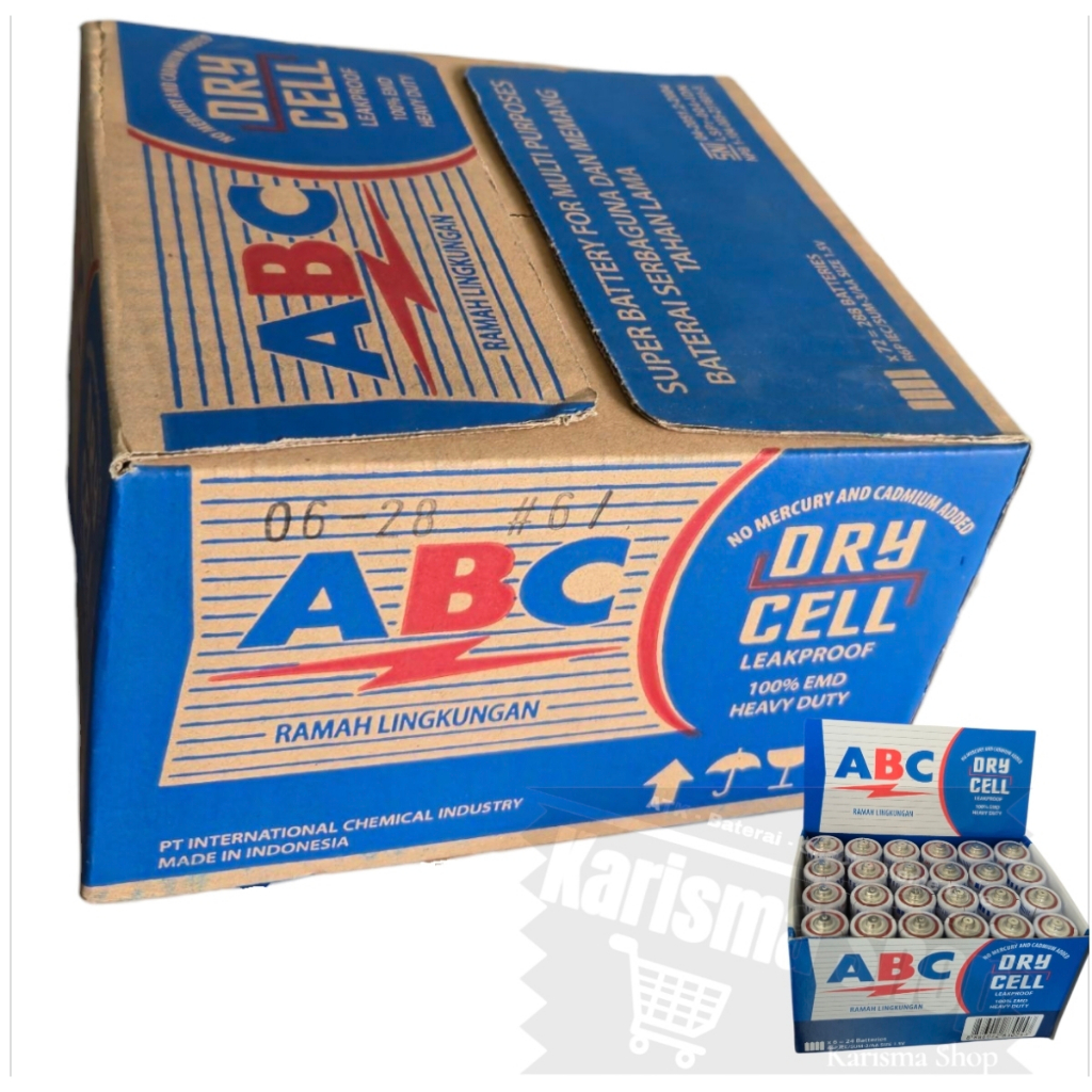 Jual BATERAI ABC BIRU 1 DUS ISI 288 PCS / 1 Karton isi 12 pack x 24 pcs ...