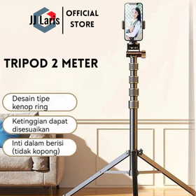 Tripod Profesional A1 Metalic Besi Tebal 2.1 Meter Handphone Chrome Gratis Holder HP