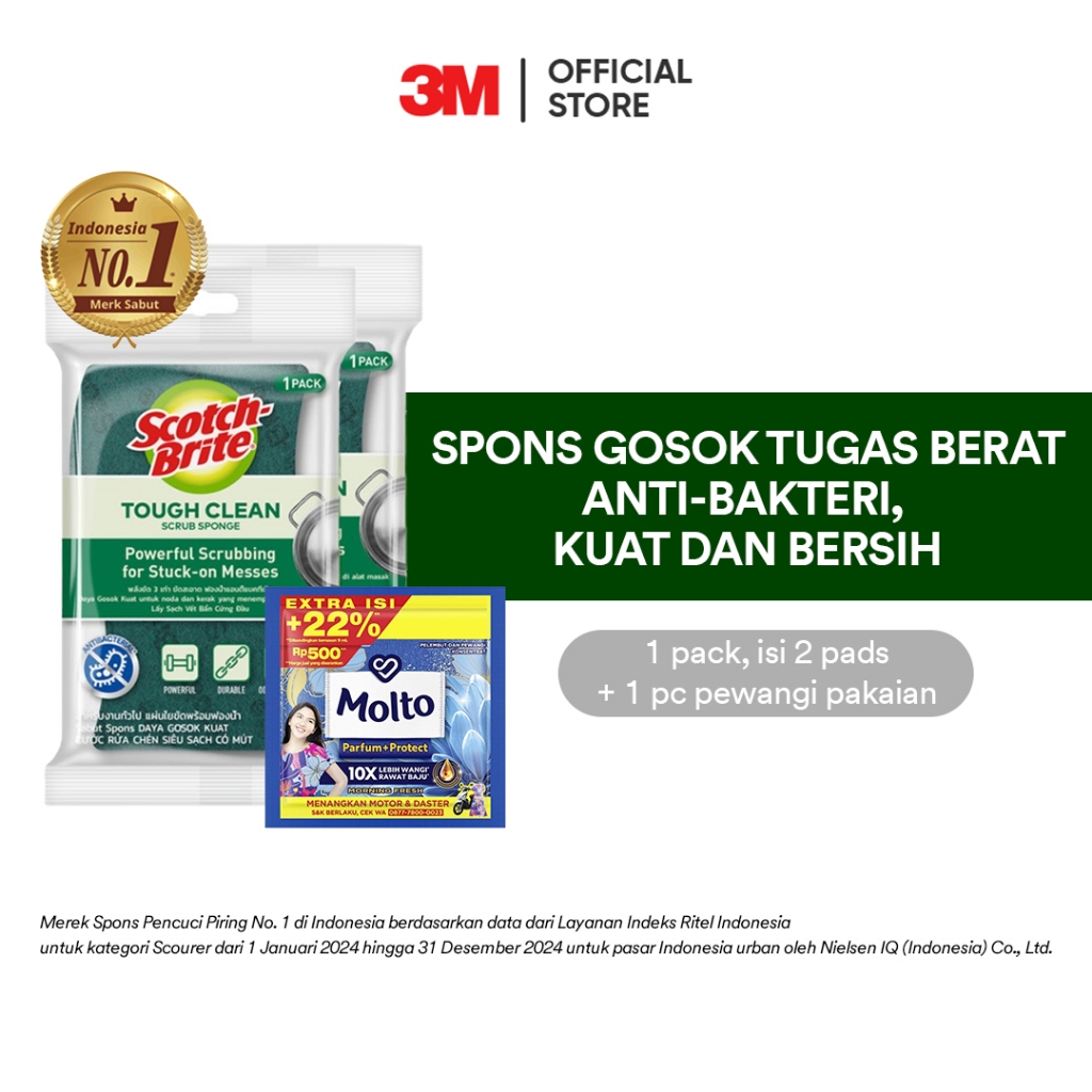 Jual 3M™ Scotch-Brite™ Sabut Spons Hijau ID-30MO, Isi 2 Pads, Spons ...