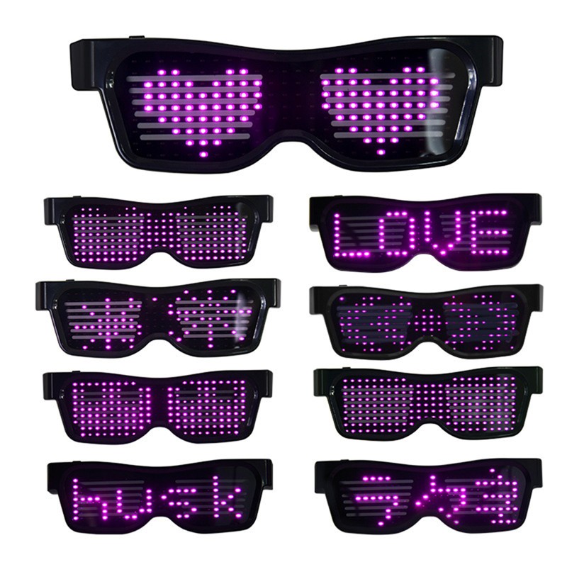 Jual Magic Bluetooth Led Party Glasses APP Control Shield Luminous ...