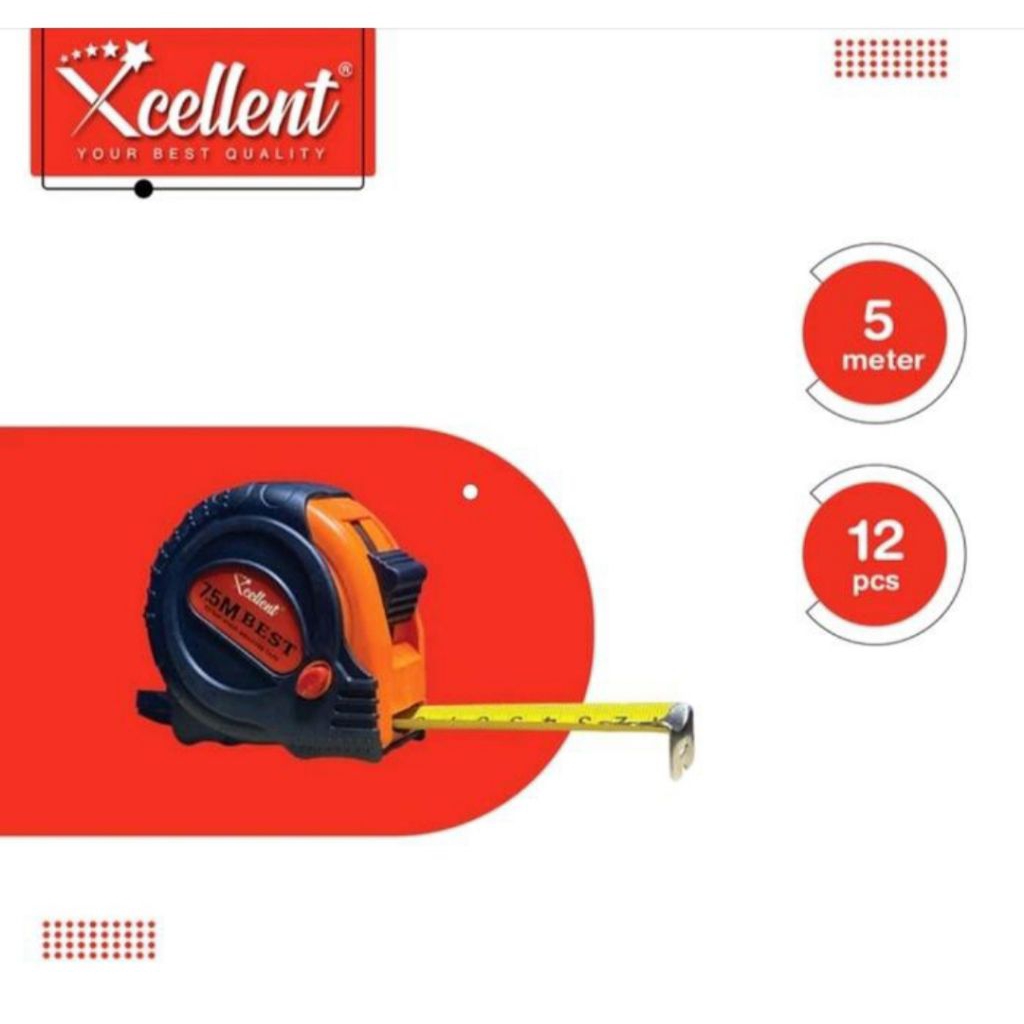 Jual Meteran Roll Karet PVC Meteran Tukang BEST XCELLENT 3 M Meter 5 M ...