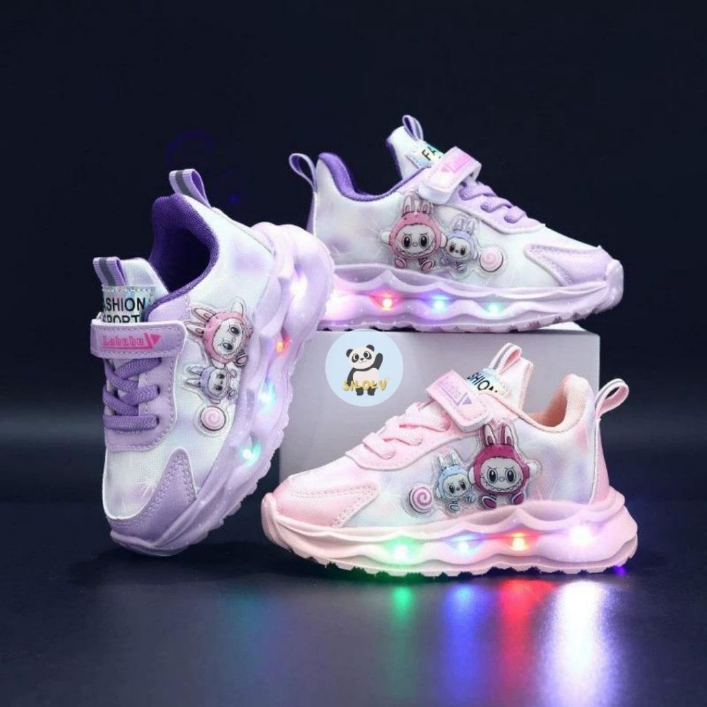 Jual SILOLY - LABUBU LOLIPOP Sepatu Sneakers Anak Perempuan LED Menyala ...