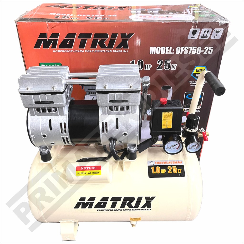 Jual (MATRIX OFS750-25) Mesin Kompresor Angin Tanpa Oli 25 Liter OFS750 ...