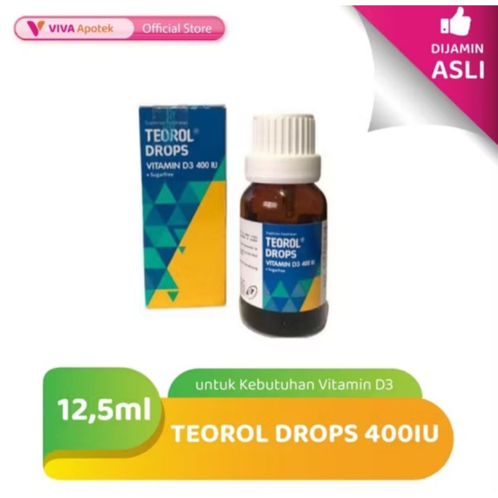 Jual TEOOROL DROPS VITAMIN D3 400 IU - SUPLEMEN VITAMIN D | Shopee ...