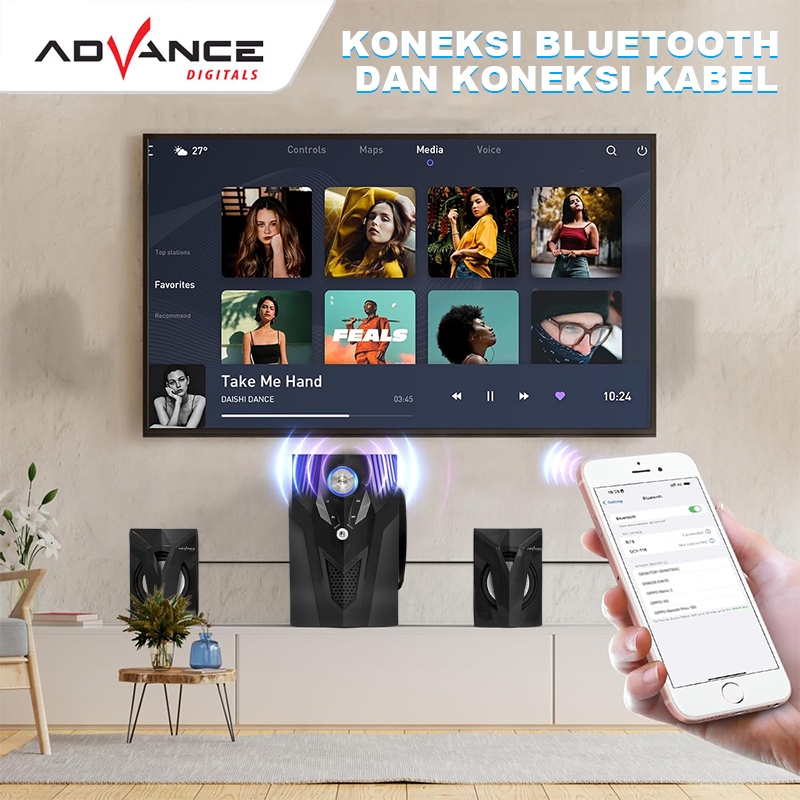 Jual Advance speaker bluetooth M-10BT salon aktif bluetooth full bass ...