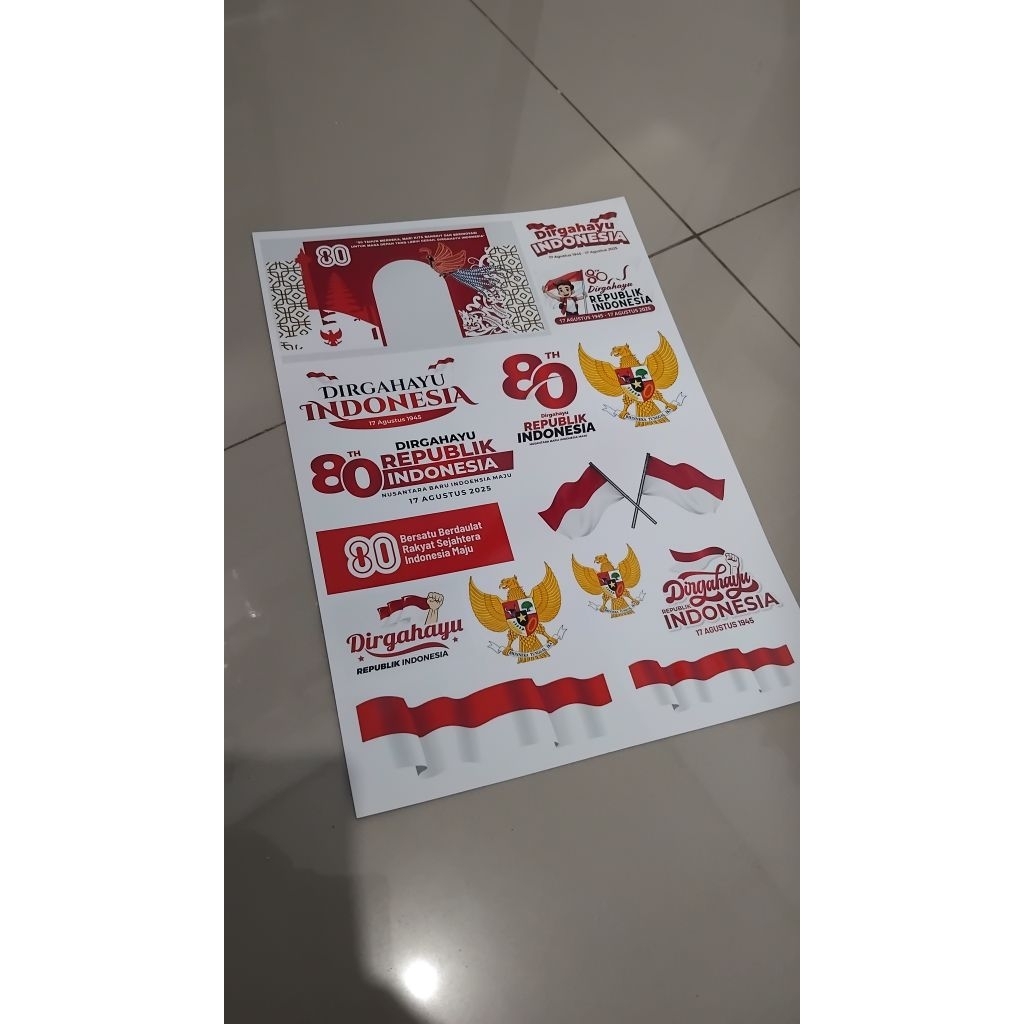Jual Sticker topper Nasi Kuning, Bolu Tema HUT Kemerdekaan Indonesia 80 ...