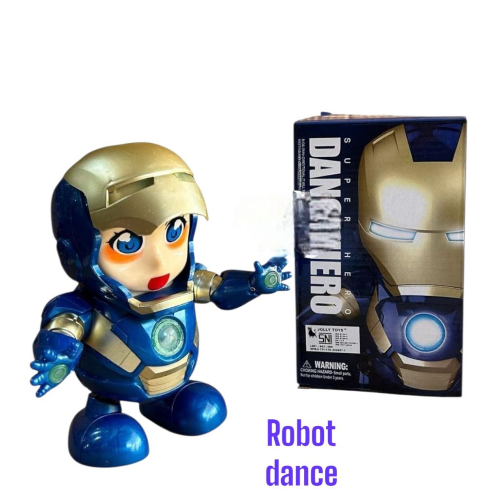 Jual MAINAN ROBOT JOGET SUPER HERO / DANCE HERO LAMPU + MUSIK
