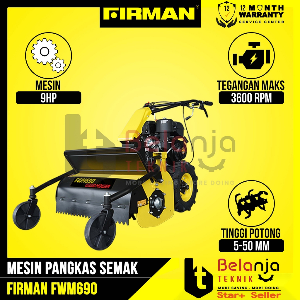 Jual Mesin Pangkas Penghancur Semak Firman FWM690 Potong Tanaman Rumput ...