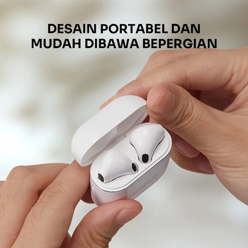 ROBOT TWS Bluetooth 6.0 Tahan Air IPX4 TWS Super Bass T50S Original - Garansi 1 Tahun