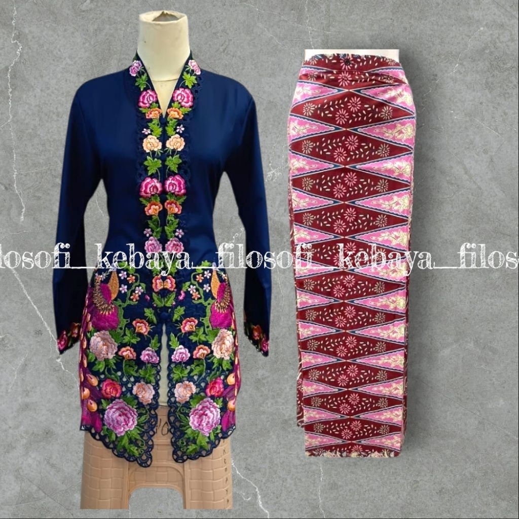 Jual FK-New Kebaya Encim Motif Merak // Kebaya Encim Bordir Moderen ...