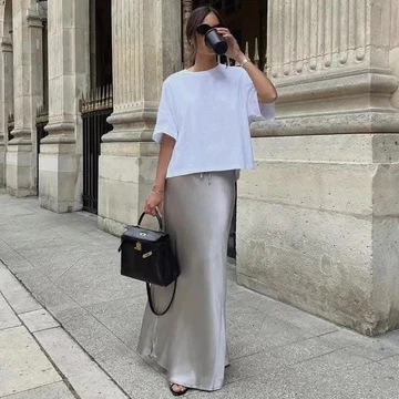 Skirt Rok Satin Silk Premium Rok Skirt Satin Long Skirt Rok A Line Mermaid Skirt