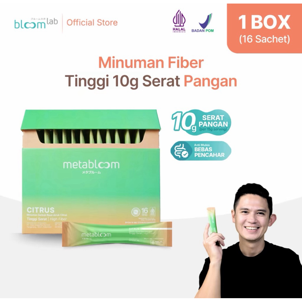 Jual BloomLab MetaBloom Minuman Rasa Citrus 1 Box 16 Sachet | Shopee ...