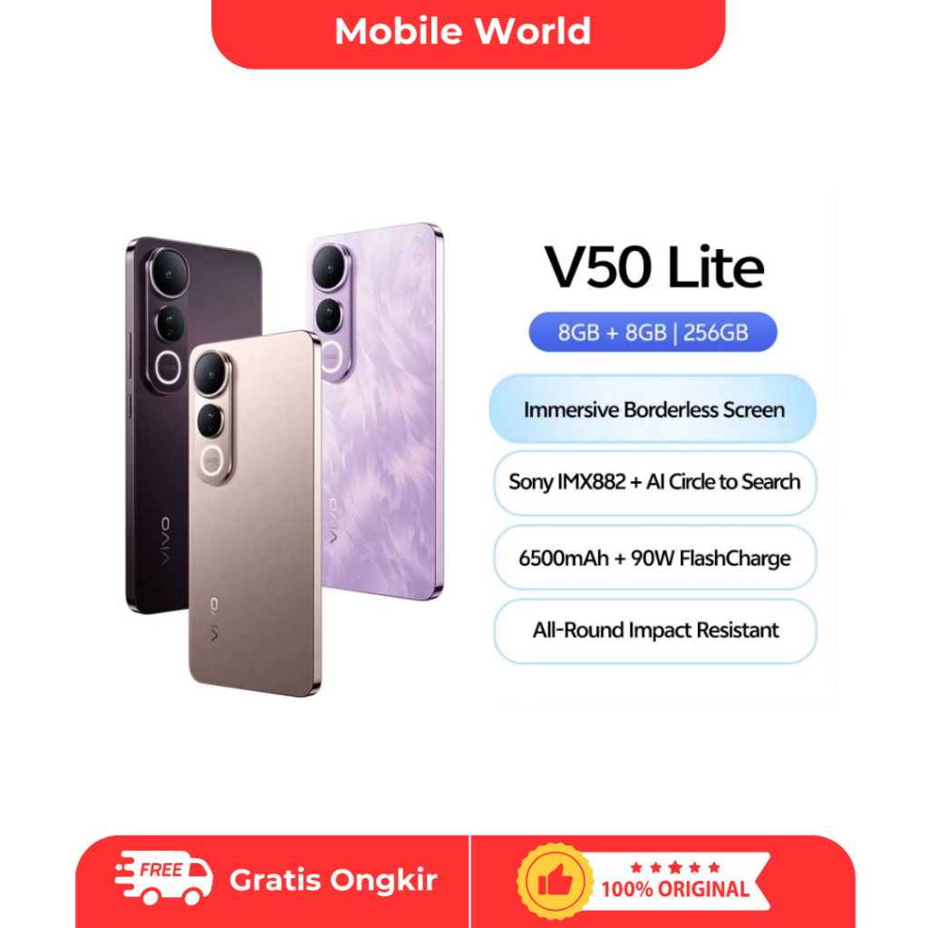 Jual Mobile World Vivo V50 Lite 4G (8/256) Borderless Immersive Screen ...