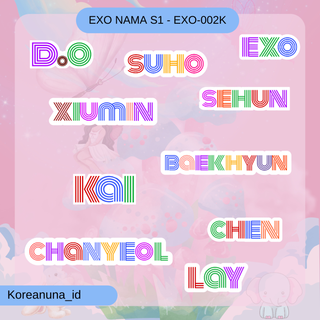 Jual Sticker Kpop Exo Nama Member Aesthetic Stiker Deco Laptop Hp ...