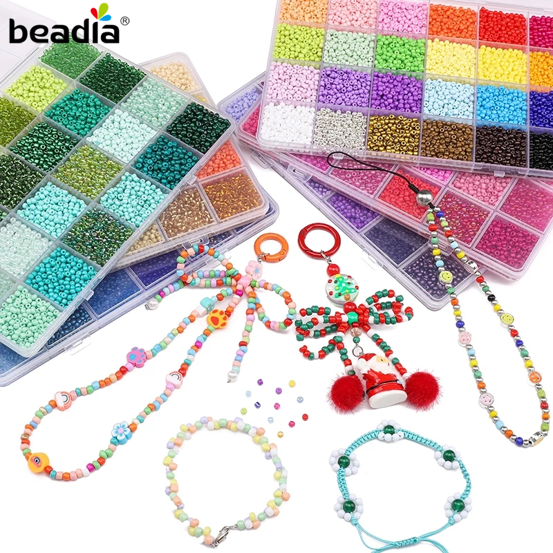 Jual Beadia 5200pcs 1 KOTAK BESAR Manik Rice Beads 3mm + 24 Grid Kotak ...