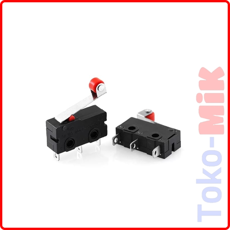 Jual MICRO LIMIT SWITCH RODA WITH ROLLER WHEEL 250V 5A NO / NC SPDT 3 ...