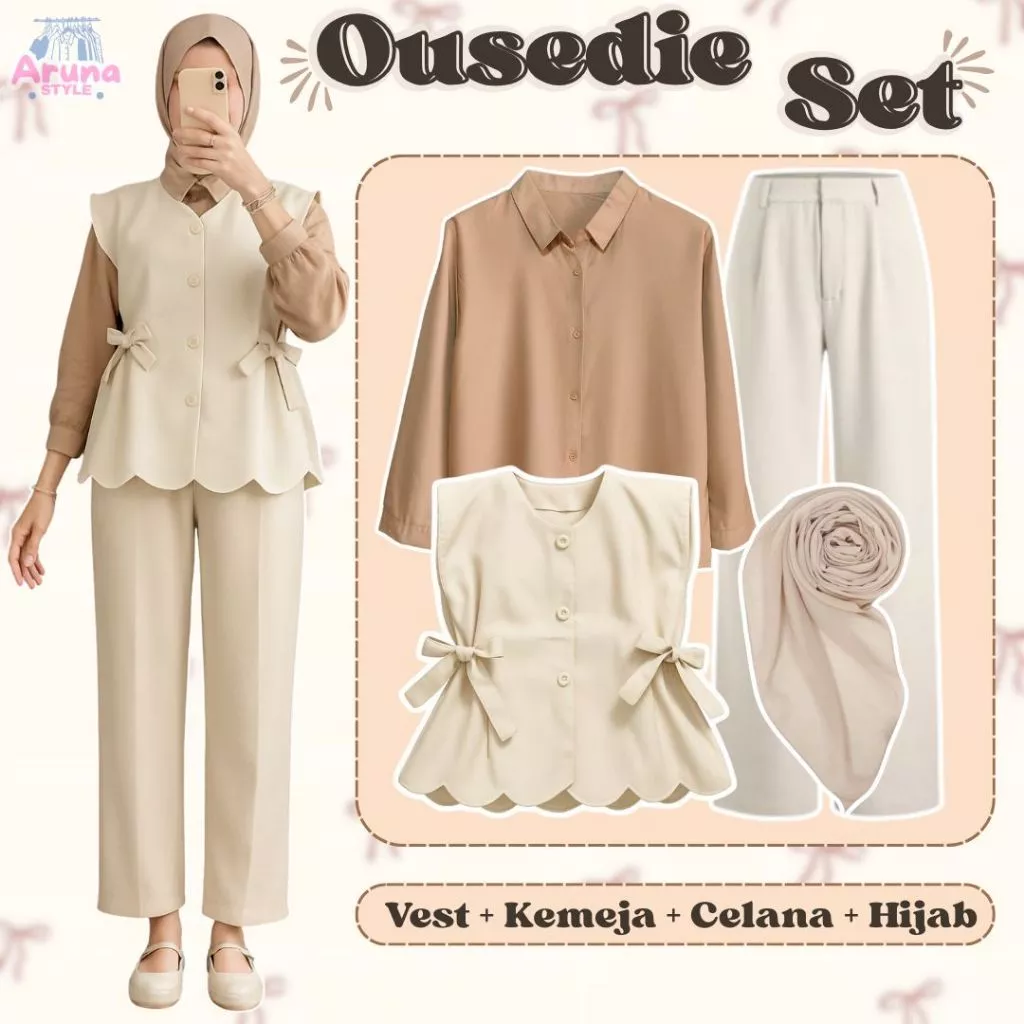 4in1 Setelan Wanita Korean Style Hijab Friendly