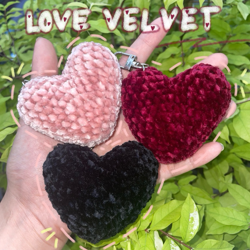 Jual Premium Love Velvet Charm by Mowoli | Valentine Keychain | Love ...