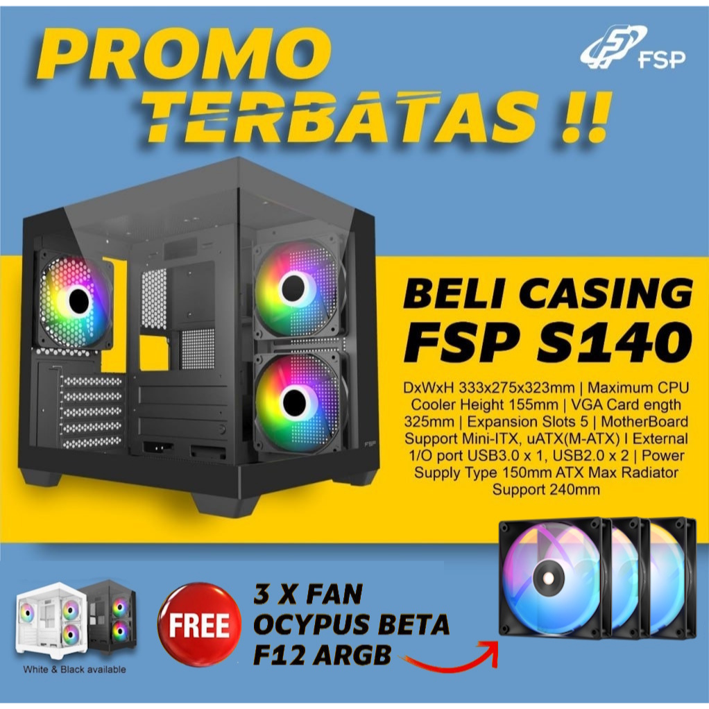 Jual FSP S140 | Mini-ITX Small Form Factor PC Case | Shopee Indonesia