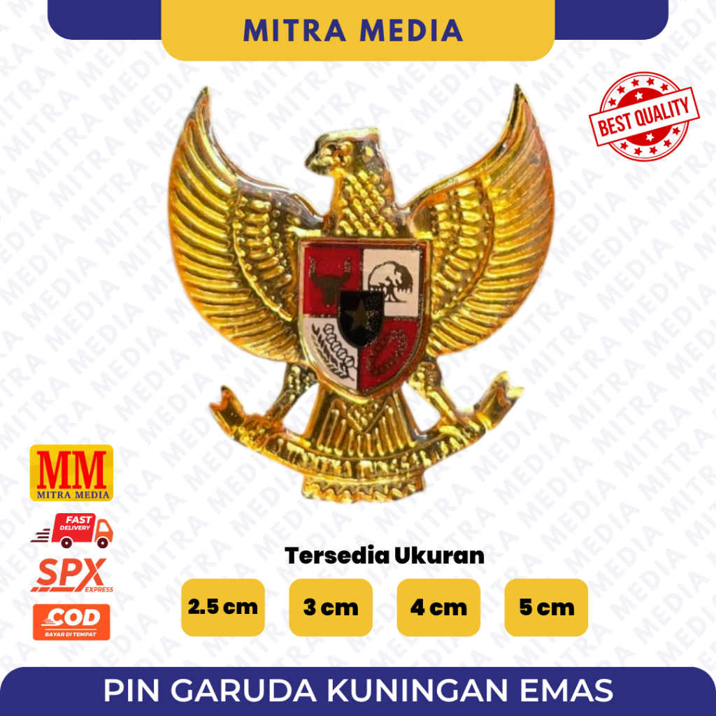 Jual PIN BROS GARUDA KUNINGAN EMAS PASKIB PASKIBRA - 3CM 4CM 5CM ...