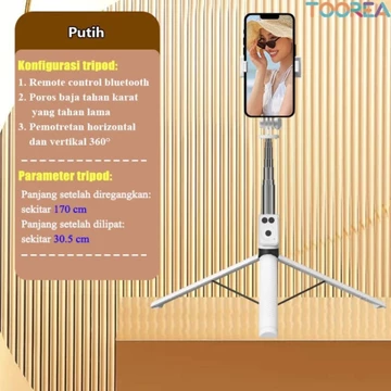 TOOREA 170CM A12 Selfie Stick Tripod Tongsis Dengan Monopod Dengan Wireless Remote Control