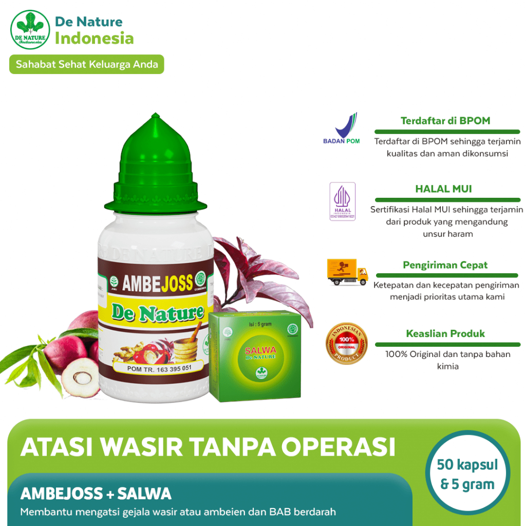 Ambejoss & Salep Salwa De Nature Obat Wasir Ambeien Fistua Ani Ambeyen Benjolan Anus BAB Berdarah