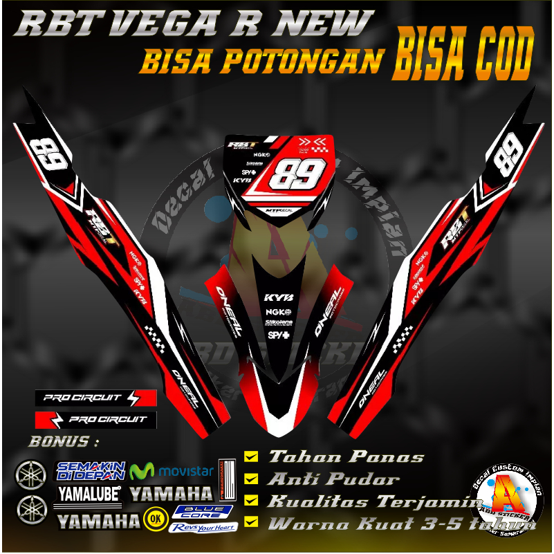 Jual Stiker Decal Yamaha RBT/GTX VEGA R NEW Striping Motor Bebek Matic ...