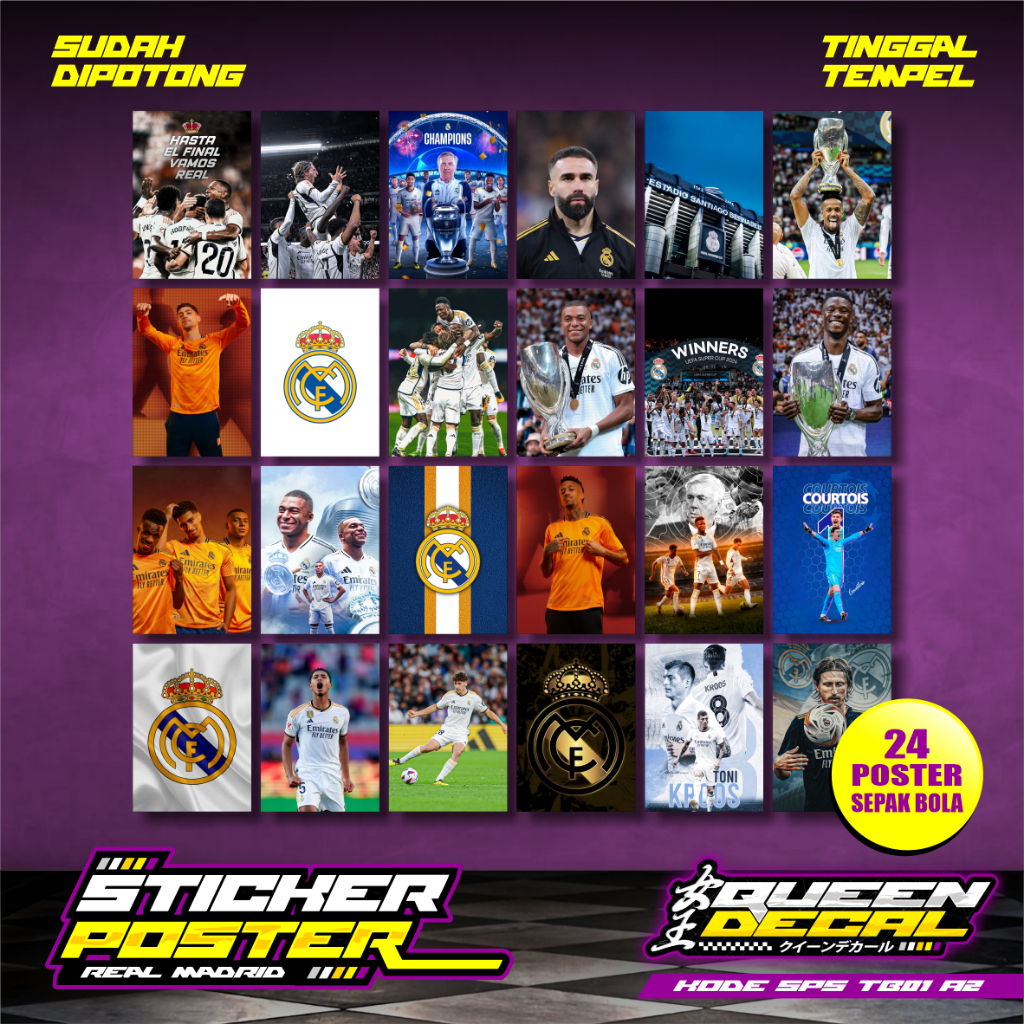 Jual STICKER POSTER DINDING ISI 24 PCS - DESAIN SEPAK BOLA AESTHETIC ...