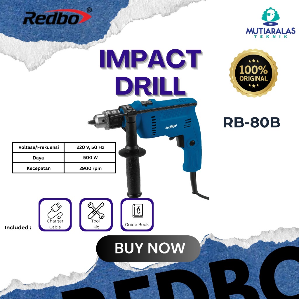 Jual Mesin Bor Tangan Beton,Baja dan kayu Redbo RB-80B 500W Impact ...