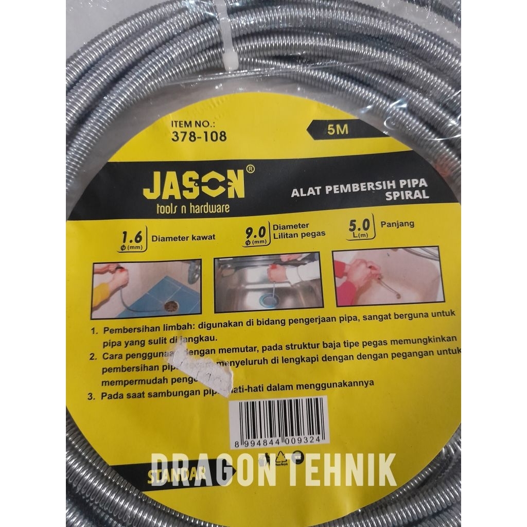 Jual Alat pembesih pipa spiral 5M merk Jason | Shopee Indonesia
