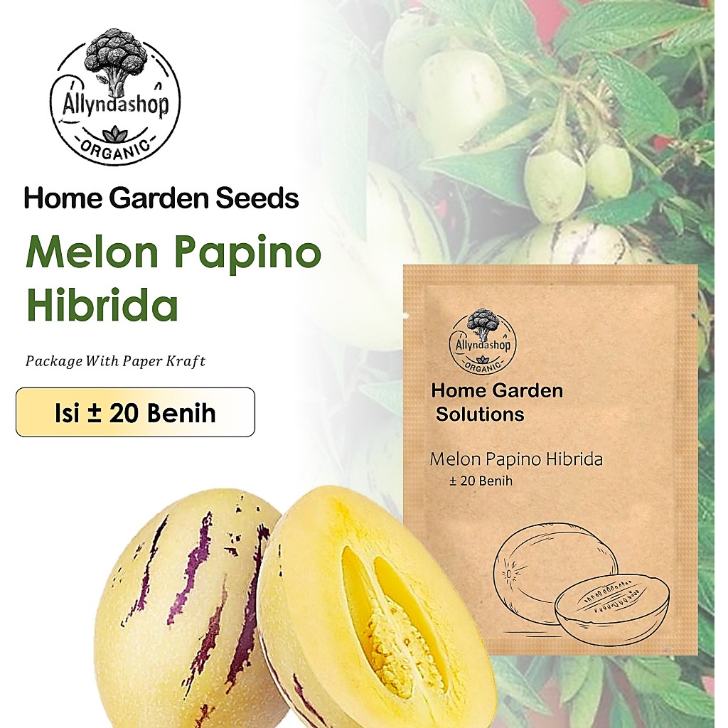 10 Biji - Bibit Benih Buah Melon Papino Hibrida Unggul
