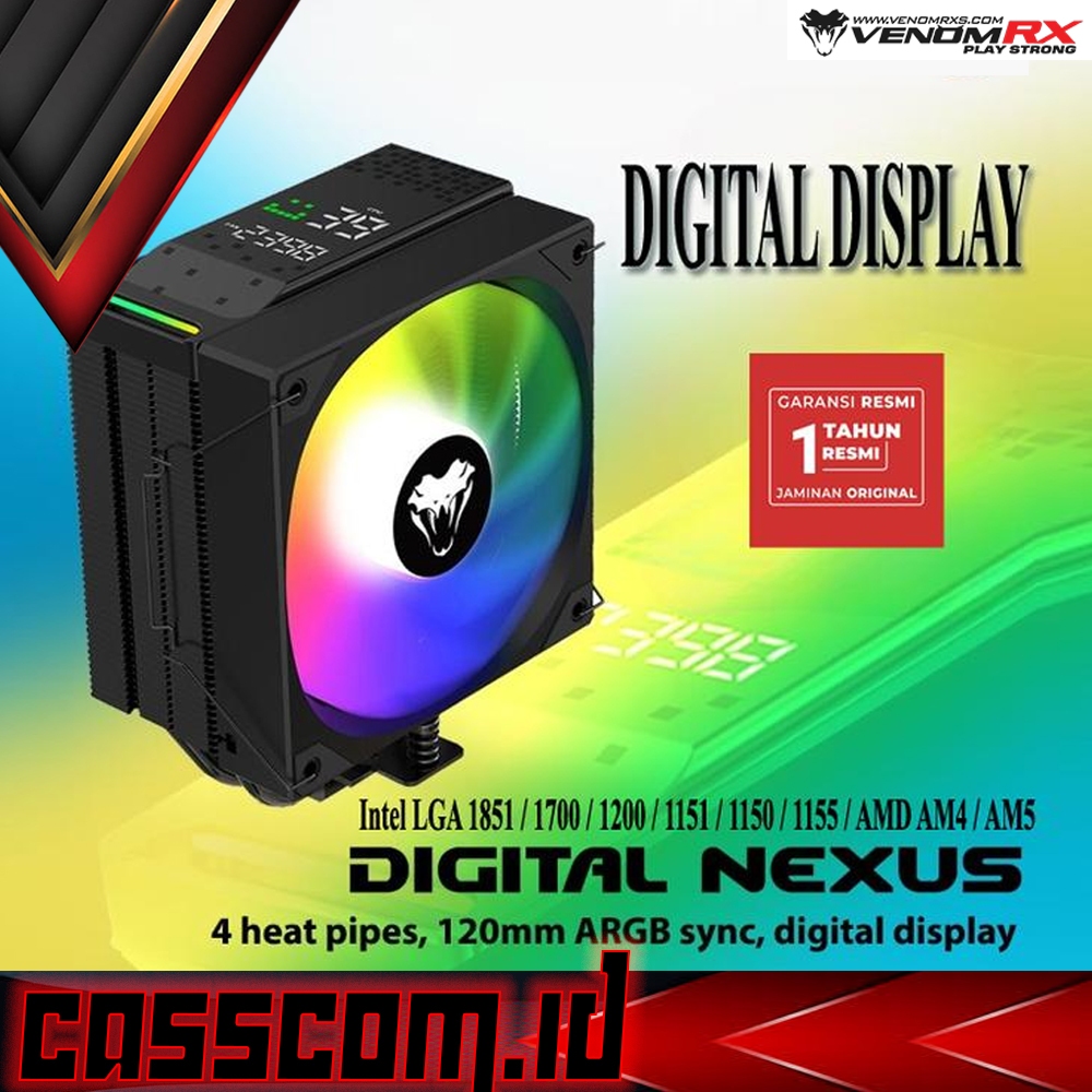 Jual VenomRX Digital Nexus CPU Cooler ARGB 12CM 4 PIPE - Fan Processor ...