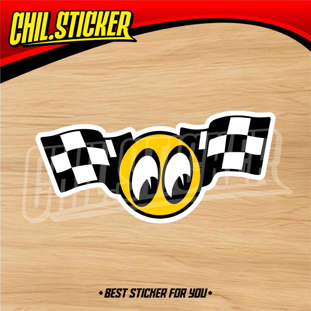 Jual STIKER MOON EYE BENDERA START Sticker Balap Sticker Viral Sticker ...