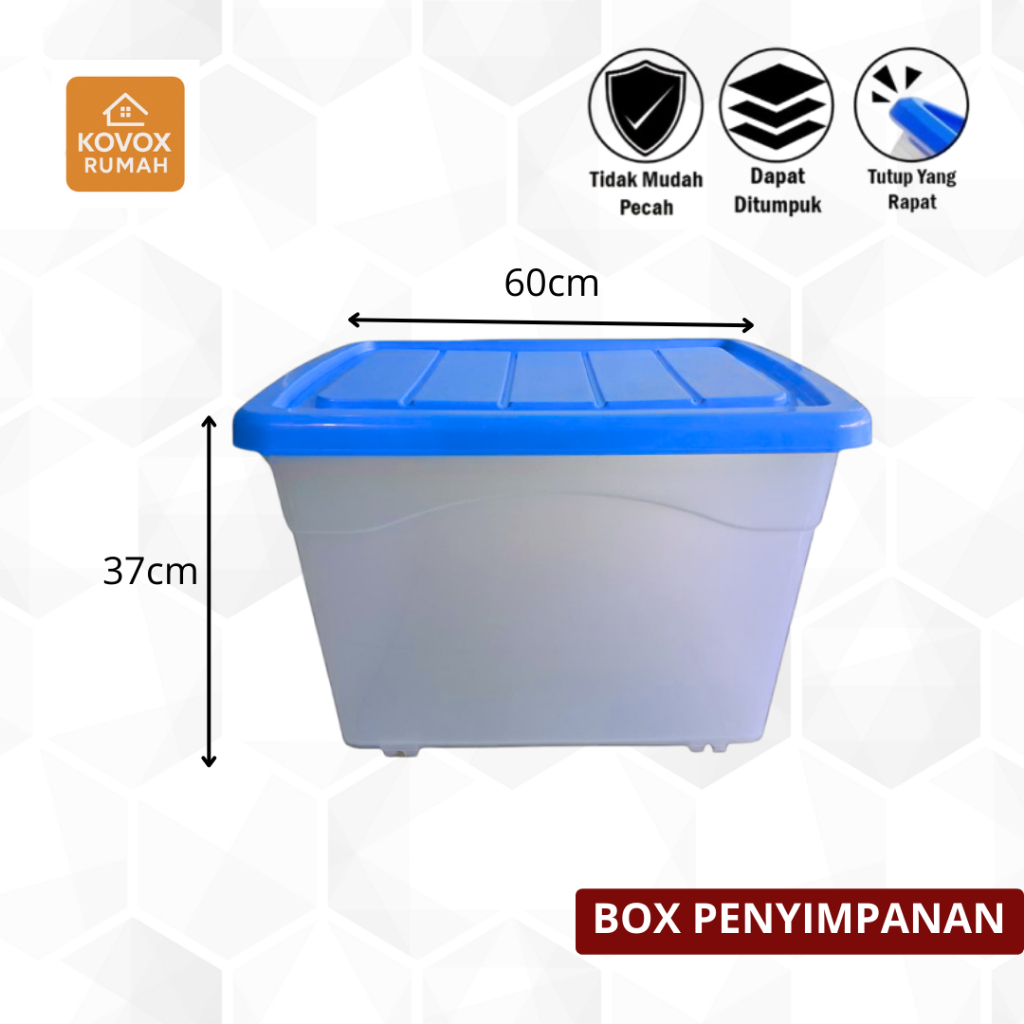 Jual BOX CONTAINER + RODA JUMBO 70 Liter Plastik MURAH Box Kontainer ...