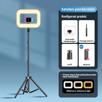 GMETAL 14inch Ringlight Lampu Video Light Fotografi Lampu Pengisi Lighting Konten 3 Warna