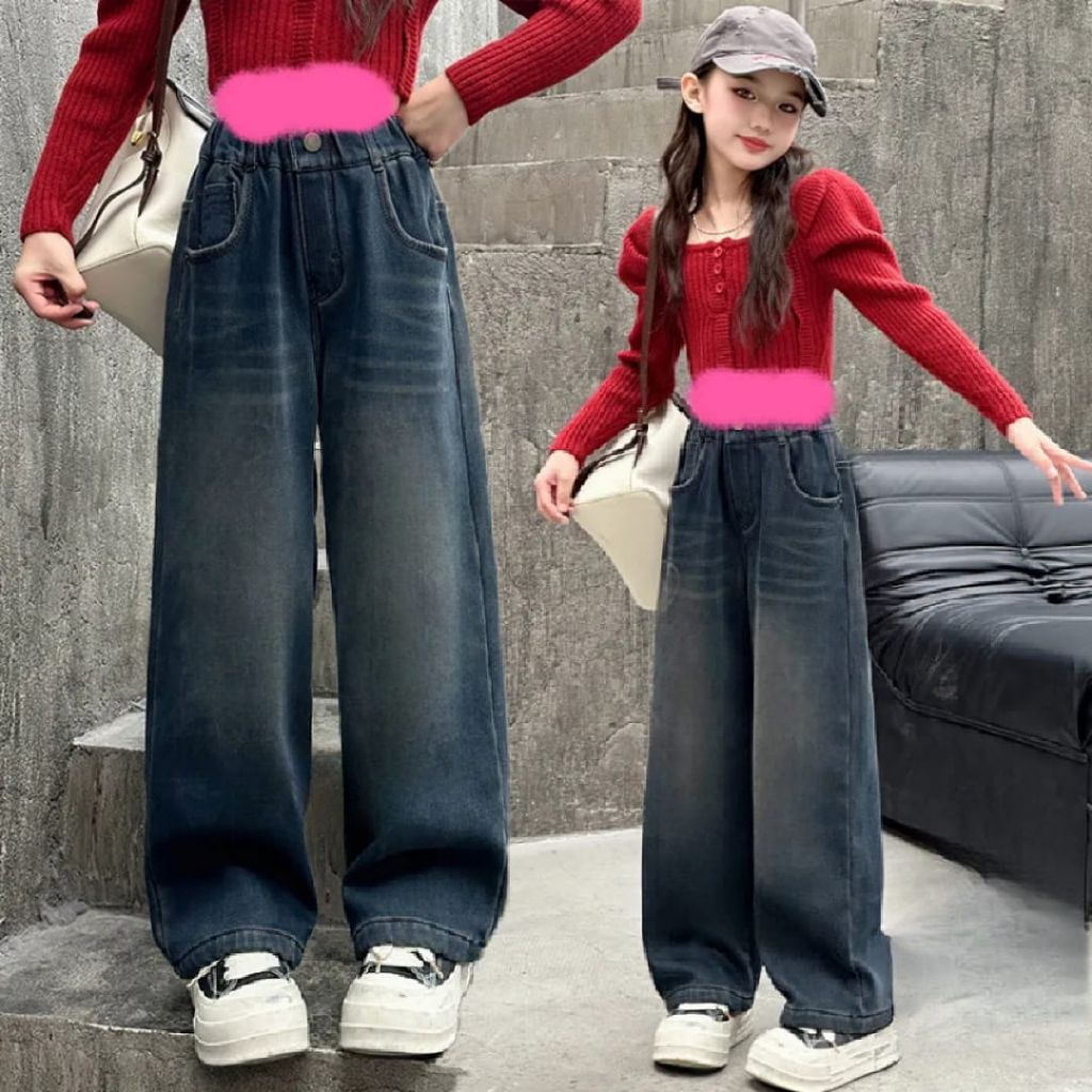 Jual ( UNISEX) Celana Jeans Gombrong Lebar Anak Perempuan Usia 7-15 ...